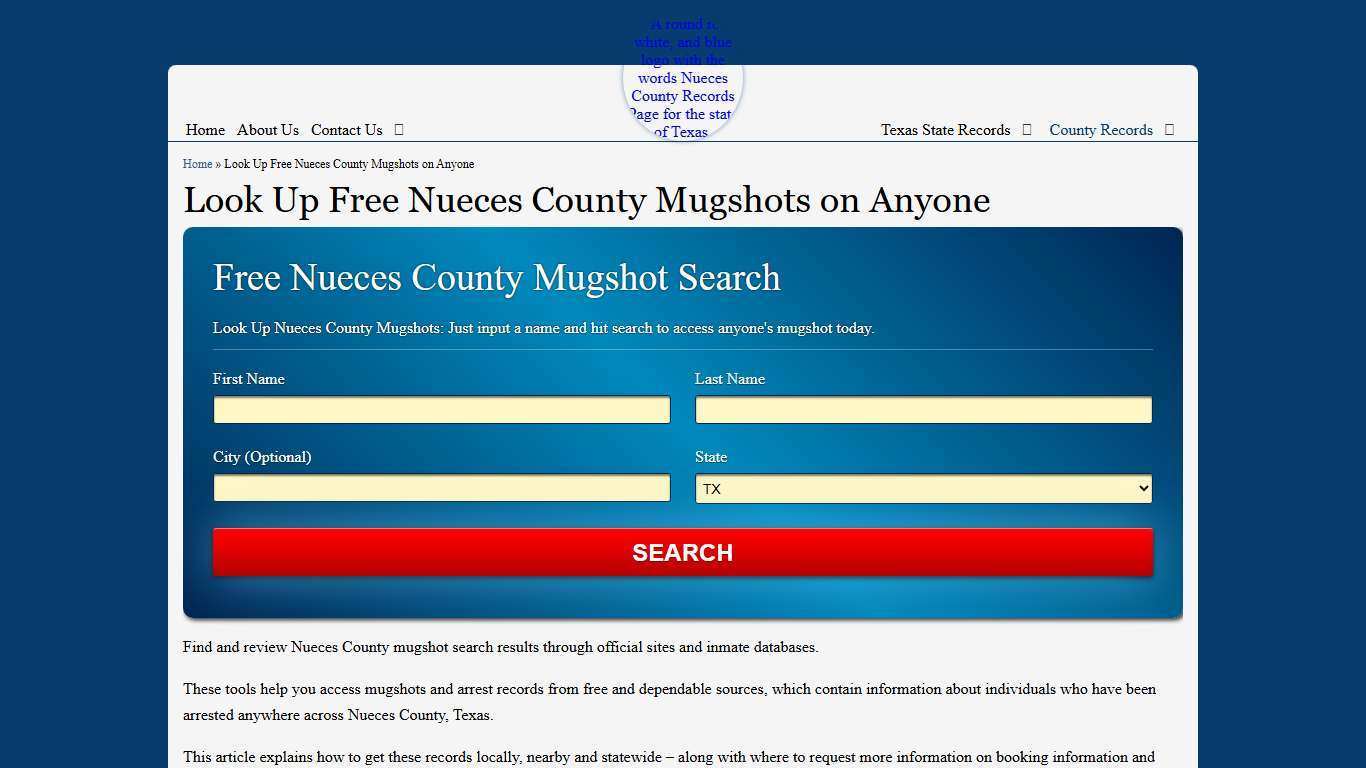 Look Up Free Nueces County Mugshots on Anyone
